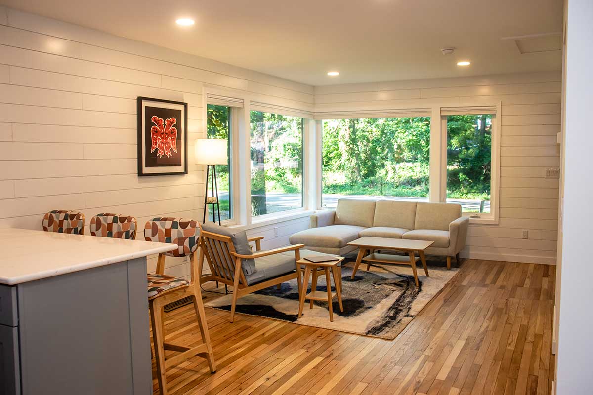 photo of living room with large windows