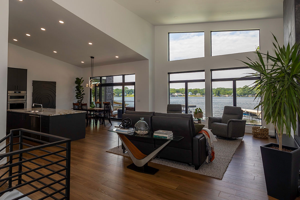 photo of modern lake great room