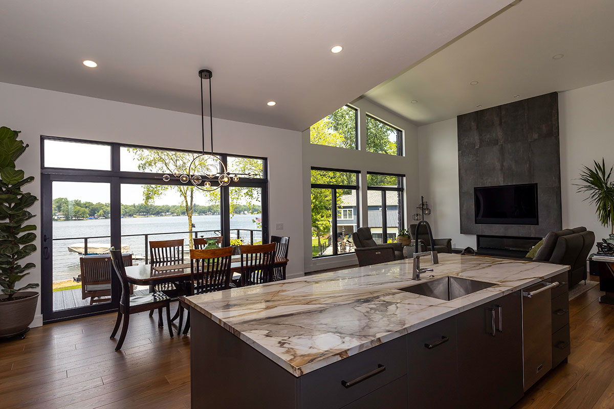 photo of modern lake house kitchen